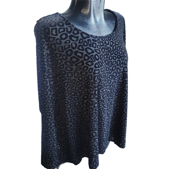 Frank Lyman Black Leopard Print Long Sleeve 16 - Picture 2 of 6